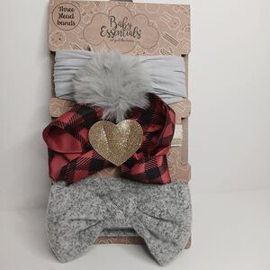 Baby Essentials 3 Christmas Headbands Infant 0-24 Months New
